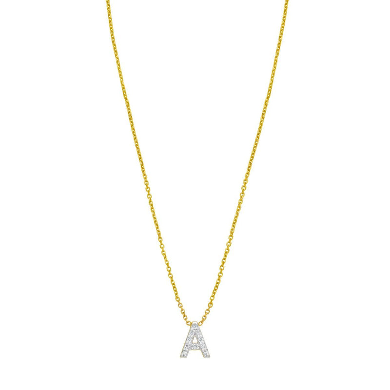 14K Mini Diamond Initial - ALL LETTERS