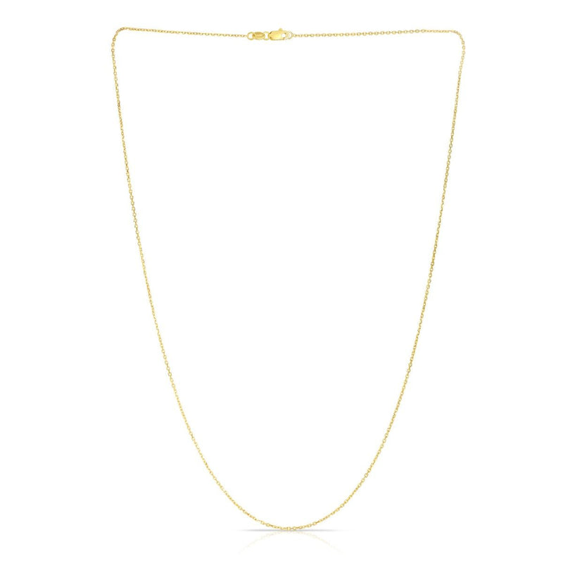 14K Gold 0.87mm Diamond Cut Cable Chain