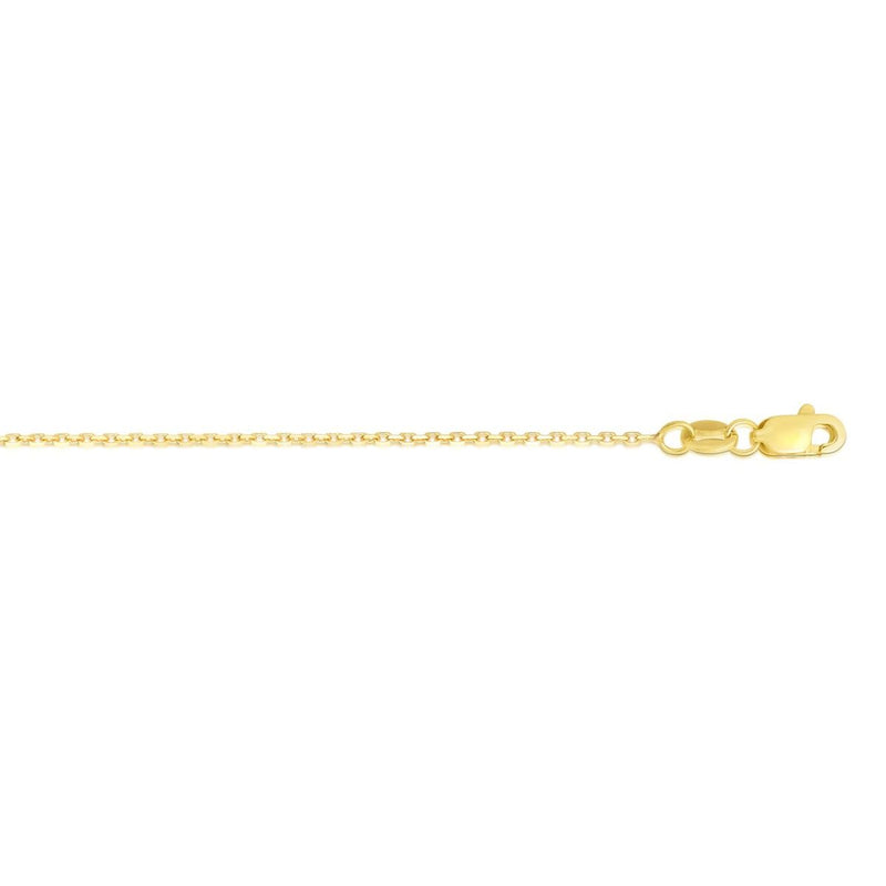 14K Gold 0.87mm Diamond Cut Cable Chain