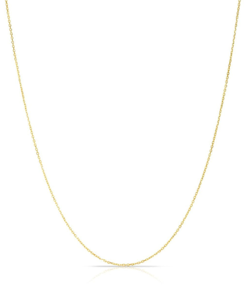14K Gold 0.87mm Diamond Cut Cable Chain