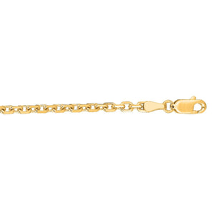 18K Gold 2.6mm Diamond Cut Cable Chain