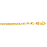 14K Gold 3.1mm Diamond Cut Cable Chain 