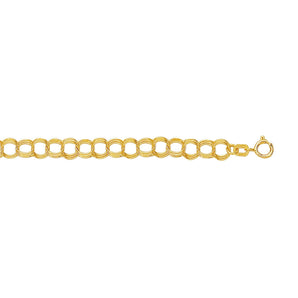 14K Gold Small Triple Link Lite Charm Bracelet 