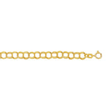 14K Gold Small Triple Link Lite Charm Bracelet 