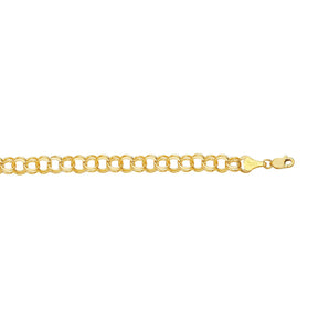 14K Gold Medium Double Link Charm Bracelet