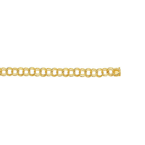 14K Gold 10mm Large Double Link Charm Bracelet