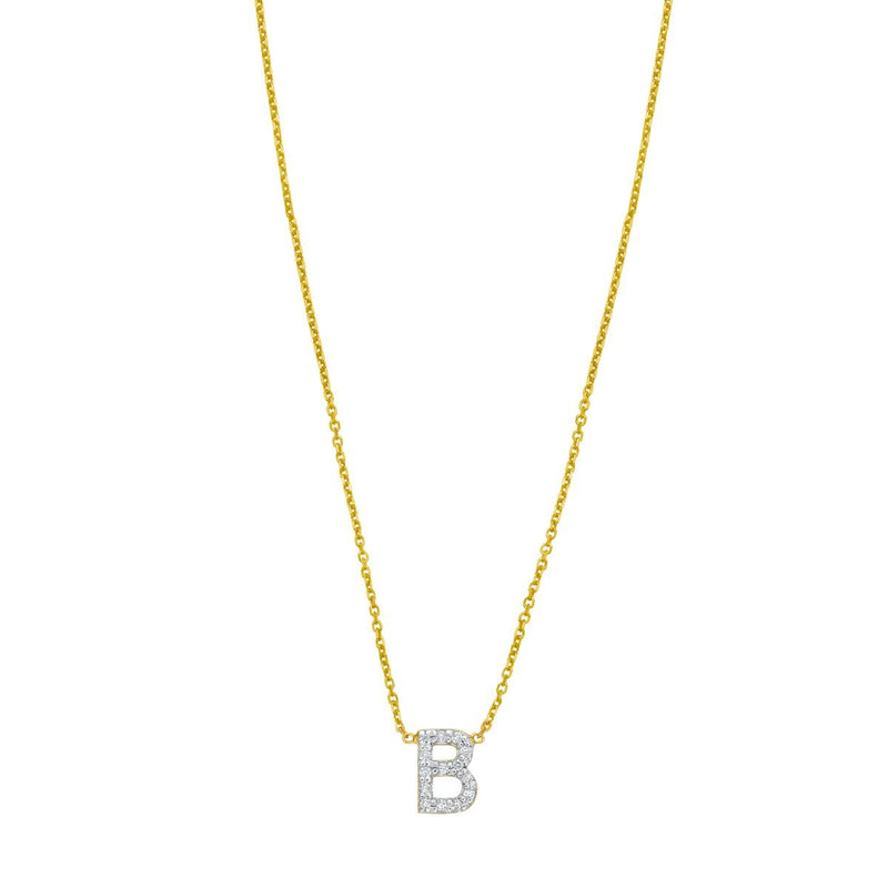 14K Mini Diamond Initial - ALL LETTERS