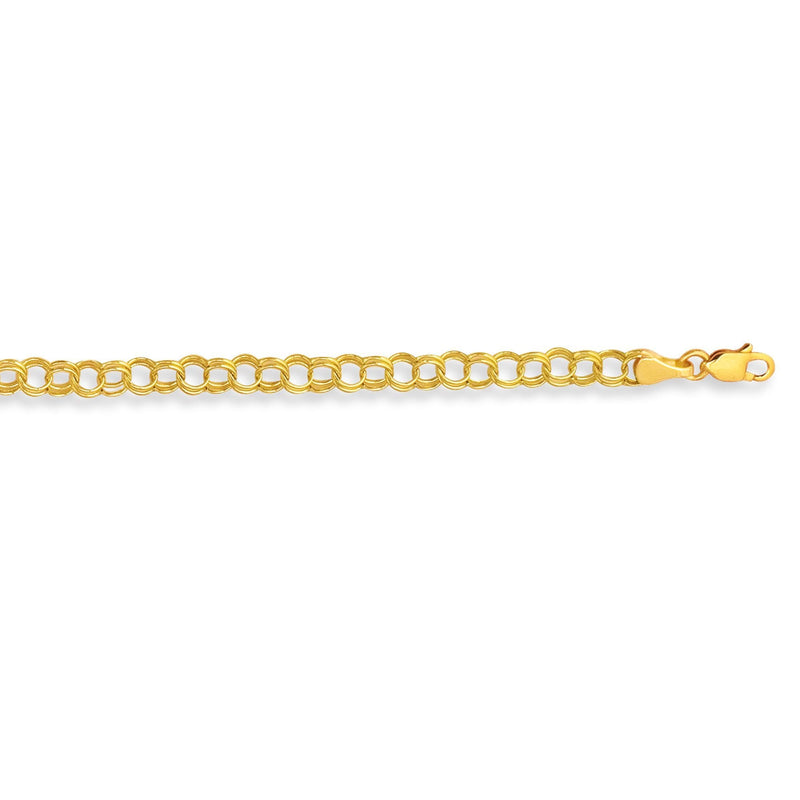 14K Gold Mini Double Link Lite Charm Bracelet