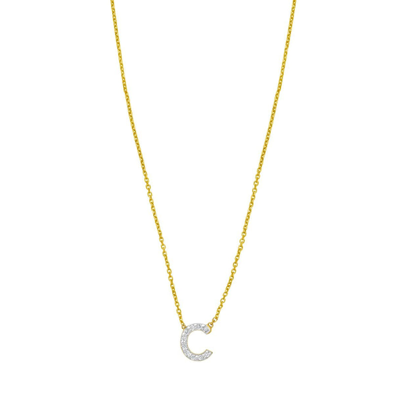 14K Mini Diamond Initial - ALL LETTERS