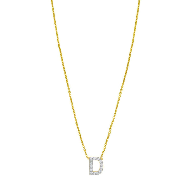 14K Mini Diamond Initial - ALL LETTERS