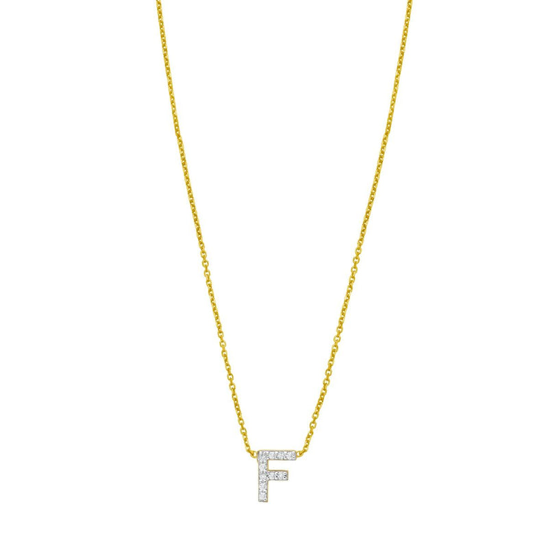 14K Mini Diamond Initial - ALL LETTERS