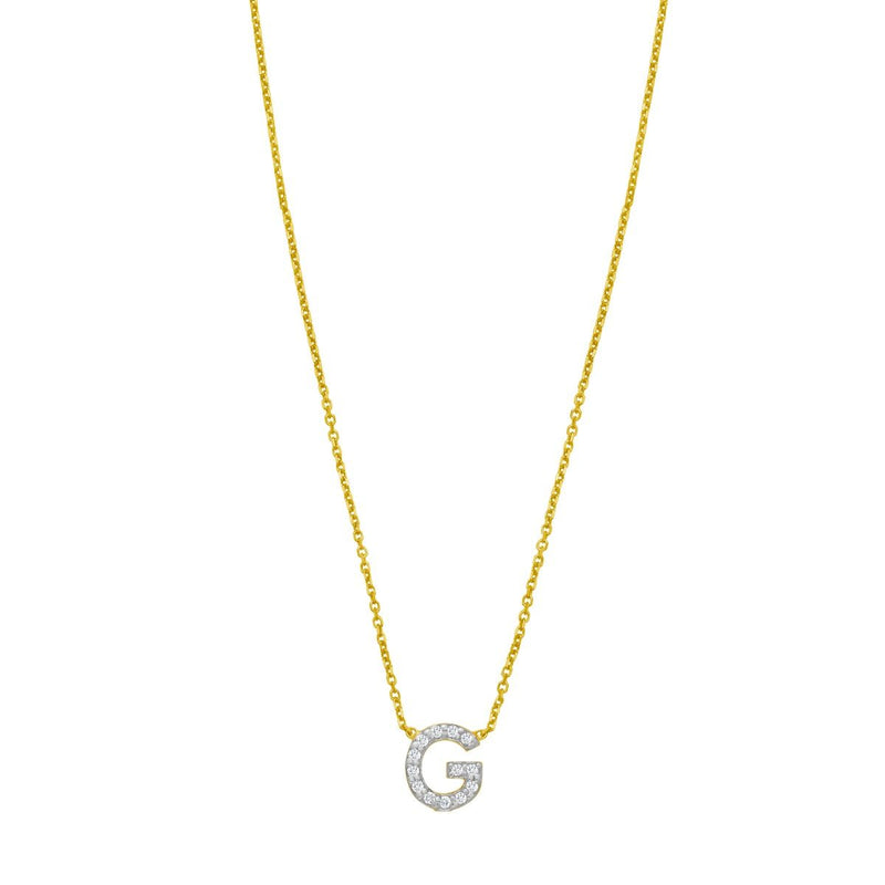 14K Mini Diamond Initial - ALL LETTERS