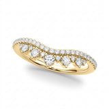 3/8 ctw Chevro Band — Yellow Gold