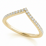 1/5 ctw Chevron Diamond Band — Yellow Gold