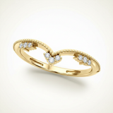 1/15 ctw Chevron Diamond Band — Yellow Gold