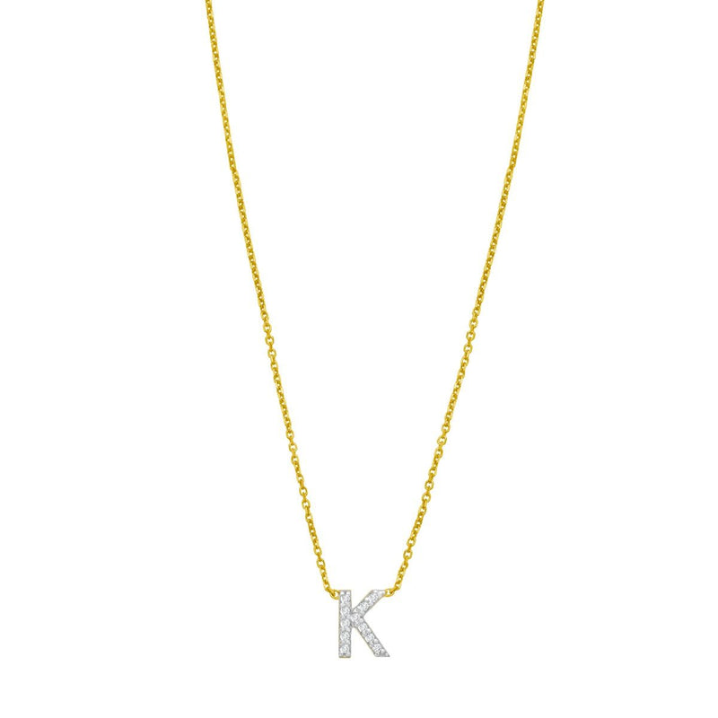14K Mini Diamond Initial - ALL LETTERS