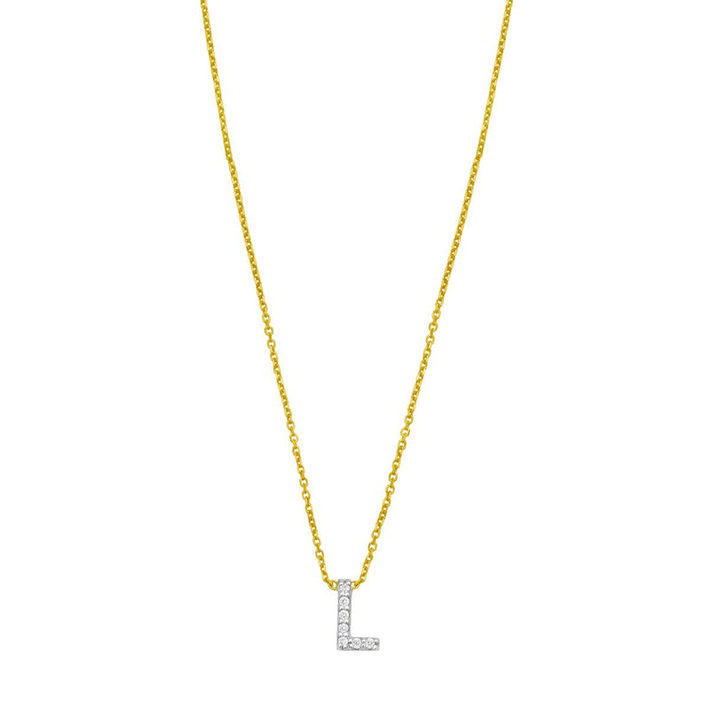14K Mini Diamond Initial - ALL LETTERS