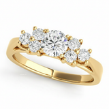 Cluster-Side Engagement Ring (50055-E) — Yellow Gold