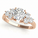 Cluster-Side Engagement Ring (50154-E) — Rose Gold