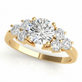 Cluster-Side Engagement Ring (50154-E) — Yellow Gold