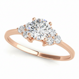Cluster-Side Engagement Ring (50240-E) — Rose Gold