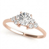Cluster-Side Engagement Ring (50240-E) — Rose Gold