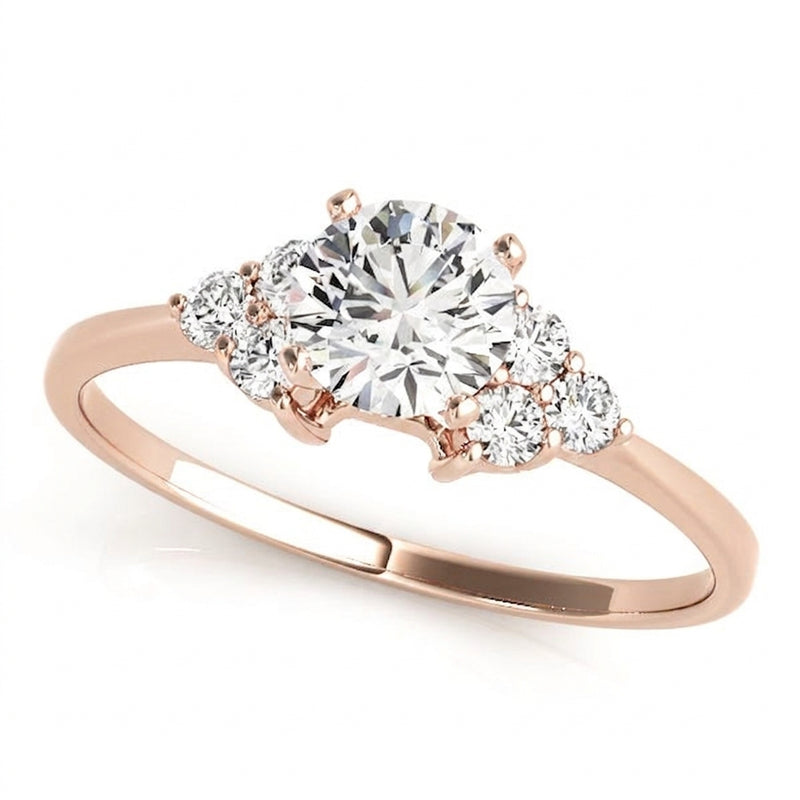 Cluster-Side Engagement Ring (50240-E) — Rose Gold
