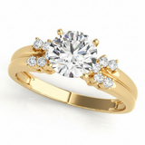 Cluster-Side Engagement Ring (50292-E) — Yellow Gold