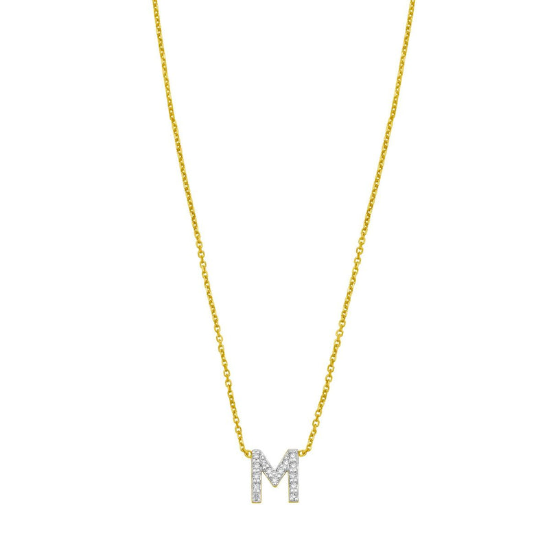 14K Mini Diamond Initial - ALL LETTERS