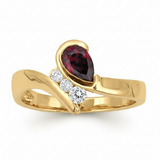 1/10 ctw Color Rings Pear — Yellow Gold