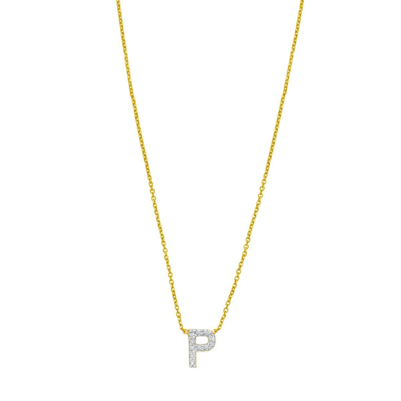 14K Mini Diamond Initial - ALL LETTERS