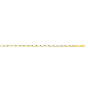 14K Gold 2.6mm White Pave Curb Chain 