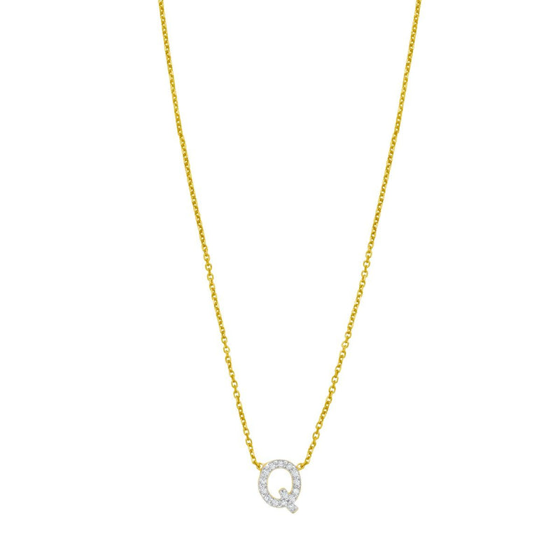 14K Mini Diamond Initial - ALL LETTERS