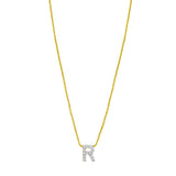 14K Mini Diamond Initial - ALL LETTERS