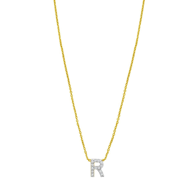 14K Mini Diamond Initial - ALL LETTERS