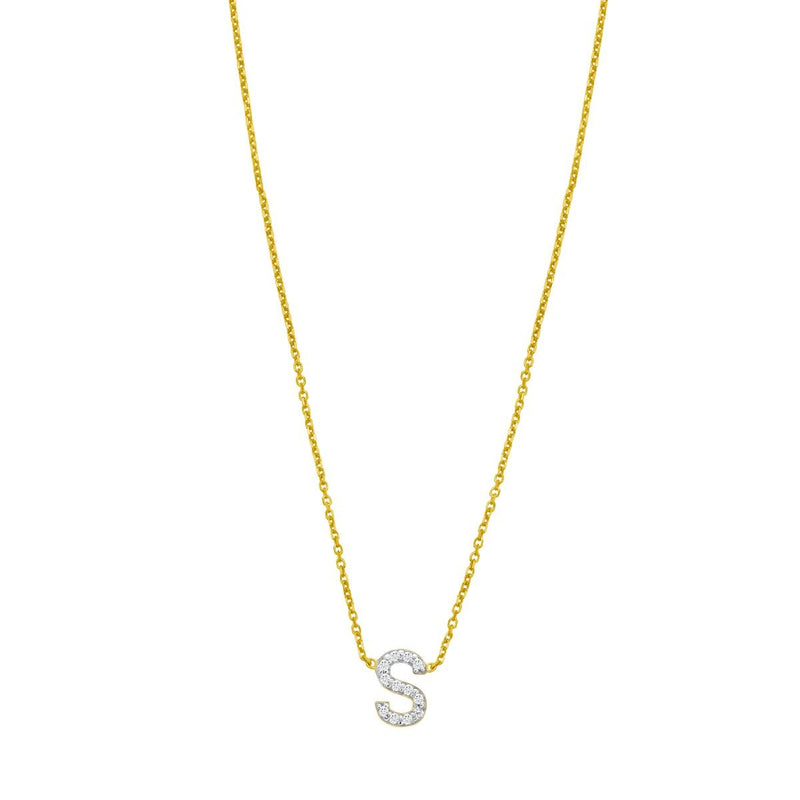 14K Mini Diamond Initial - ALL LETTERS