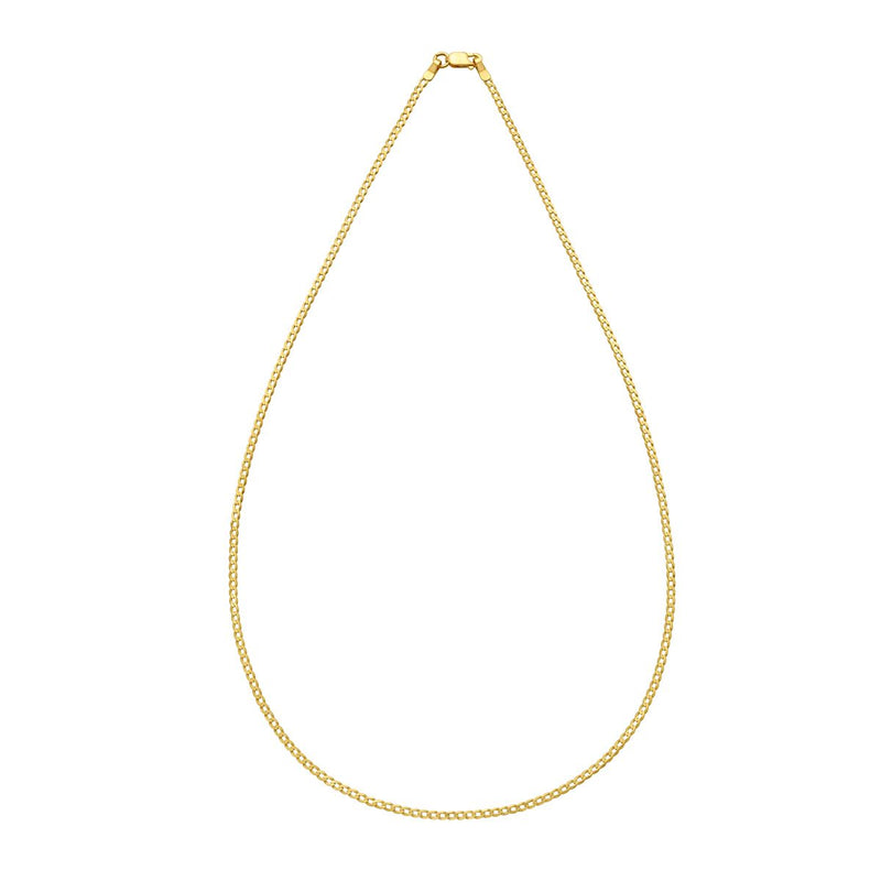 14K Gold 2.2mm Comfort Curb Chain