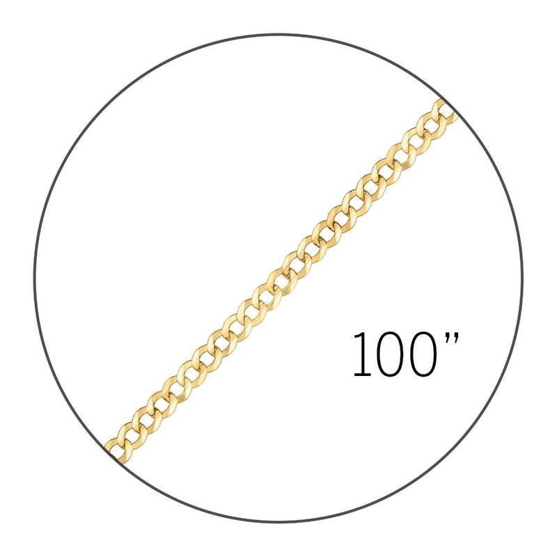 14K 100" 2.6mm Curb Spool Chain