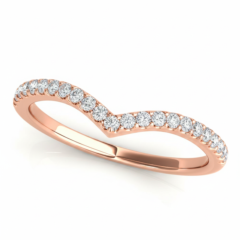 1/5 ctw Curve/pointed Band — Rose Gold