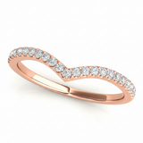 1/5 ctw Curve/pointed Band — Rose Gold