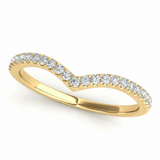 1/5 ctw Curve/pointed Band — Yellow Gold