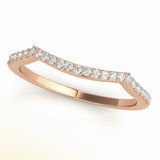 1/8 ctw Lab-Grown Curved Wedding Band — 14K White Gold — Rose Gold