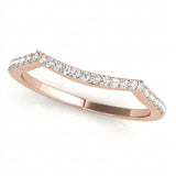1/8 ctw Lab-Grown Curved Wedding Band — 14K White Gold — Rose Gold