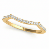 1/8 ctw Lab-Grown Curved Wedding Band — 14K White Gold — Yellow Gold