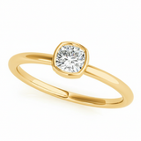 3/8 ctw Cushion Solitaire Stackable — Yellow Gold