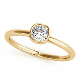 3/8 ctw Cushion Solitaire Stackable — Yellow Gold