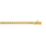 14K Gold 3.4mm Multi-Row Rope Chain Bracelet