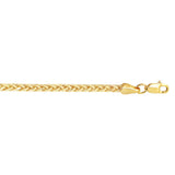 14K Gold 2.7mm Diamond Cut Lite Round Wheat Chain 