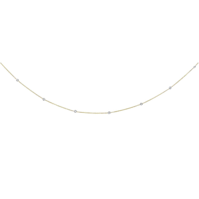 14K Gold .25ct Diamonds by the Yard Necklace
