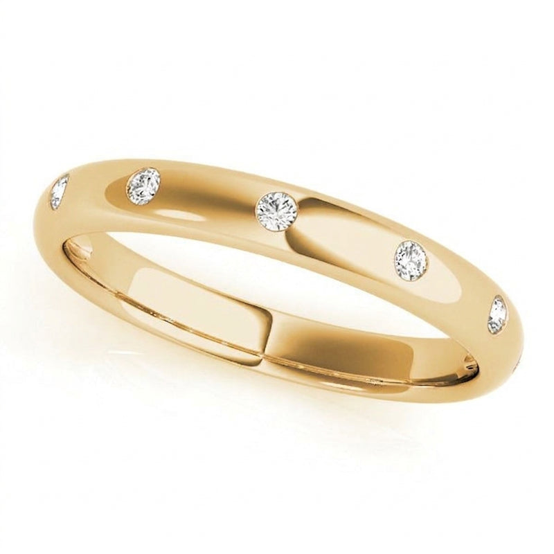 1/10 ctw Natural Diamond Stackable Band — Yellow Gold